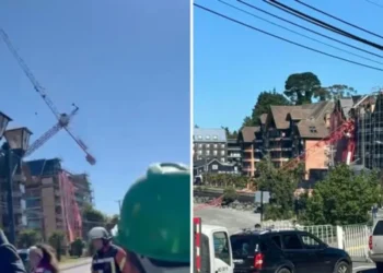 Grave accidente: Grúa se desploma en sector Costanera de Puerto Varas