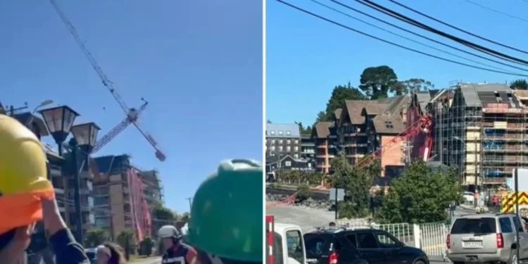 Grave accidente: Grúa se desploma en sector Costanera de Puerto Varas
